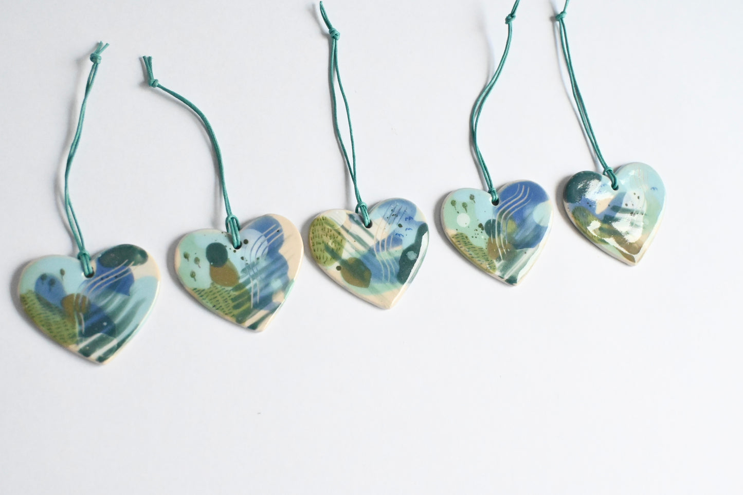 Ceramic Hanging Decoration - Mountains Meet The Sea Heart