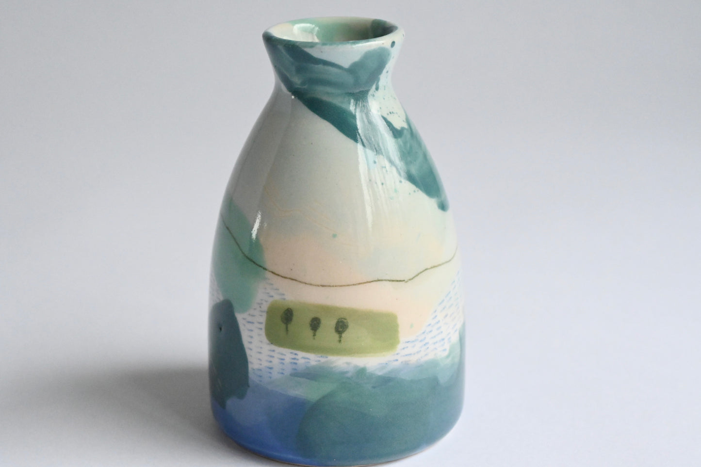 Ceramic Small Vase - Mountains Meet The Sea #8