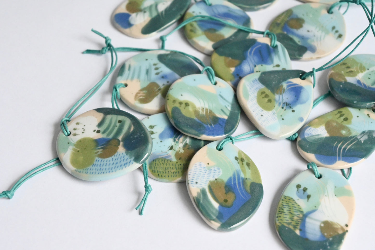 Ceramic Hanging Decoration - Mountains Meet The Sea Organic Shape