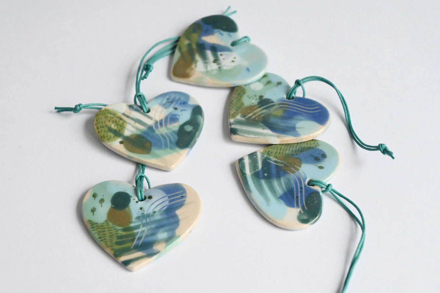 Ceramic Hanging Decoration - Mountains Meet The Sea Heart