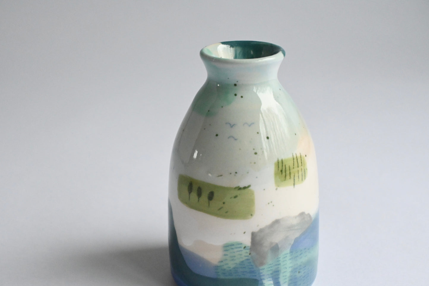 Ceramic Small Vase - Mountains Meet The Sea #9