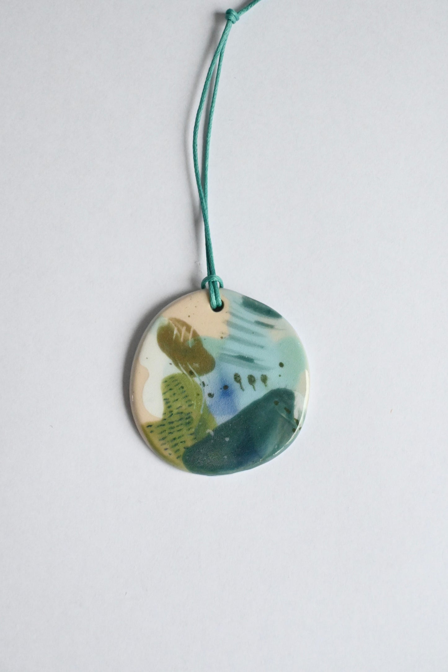 Ceramic Hanging Decoration - Mountains Meet The Sea Organic Shape