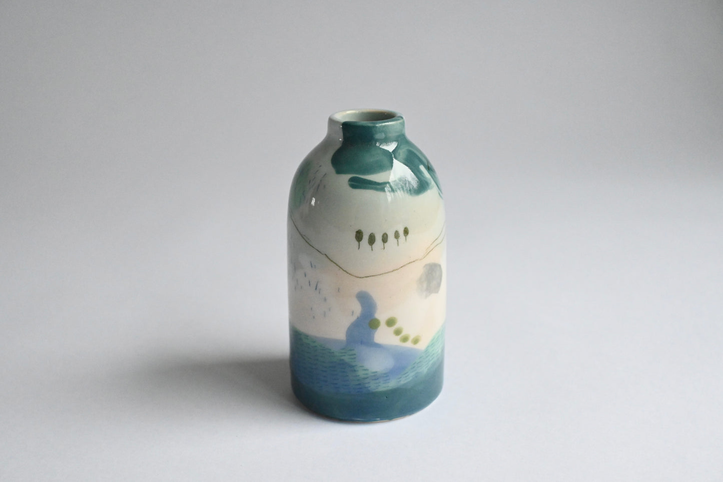 Ceramic Small Vase - Mountains Meet The Sea #7