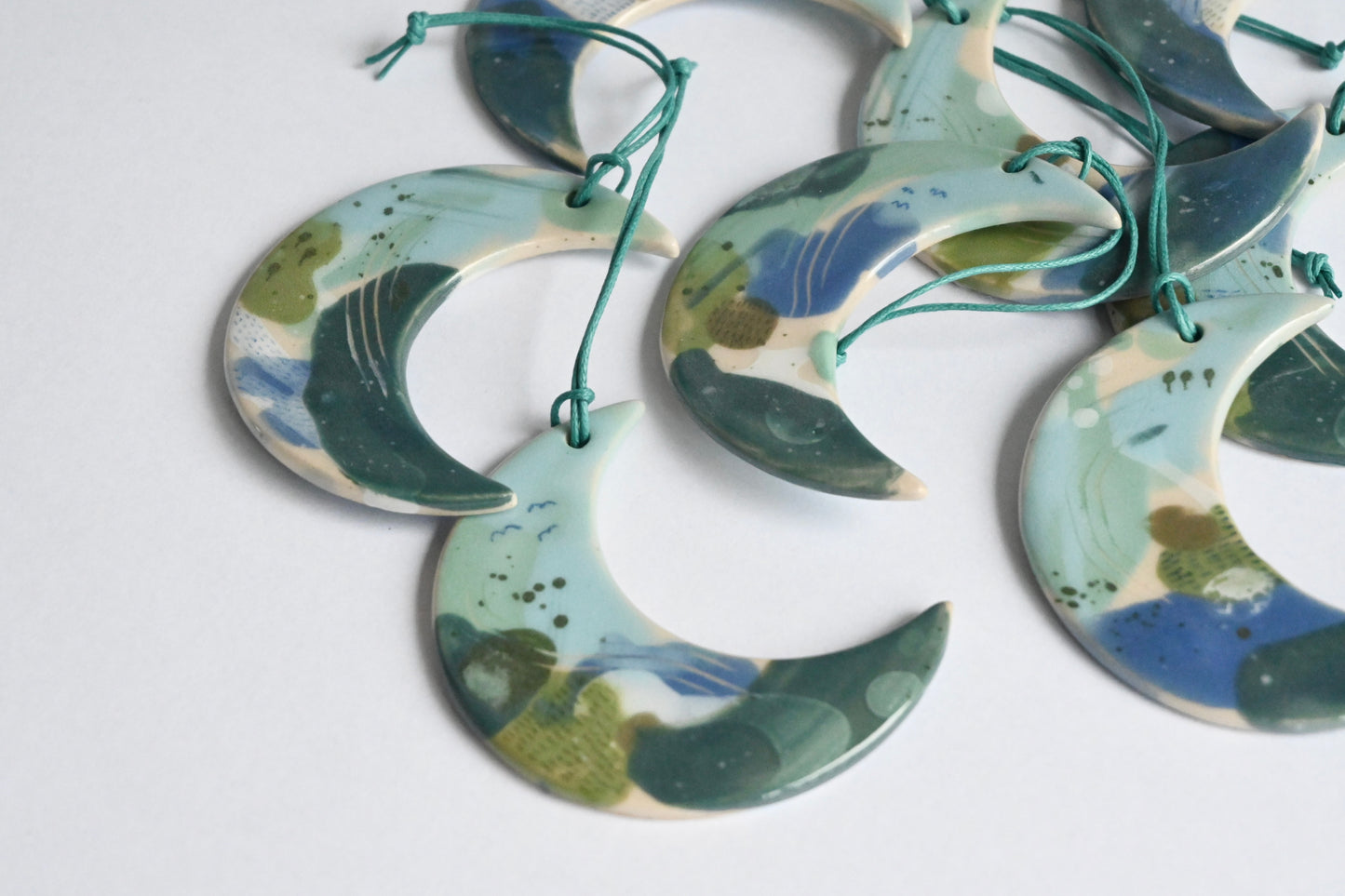 Ceramic Hanging Decoration - Mountains Meet The Sea Moon