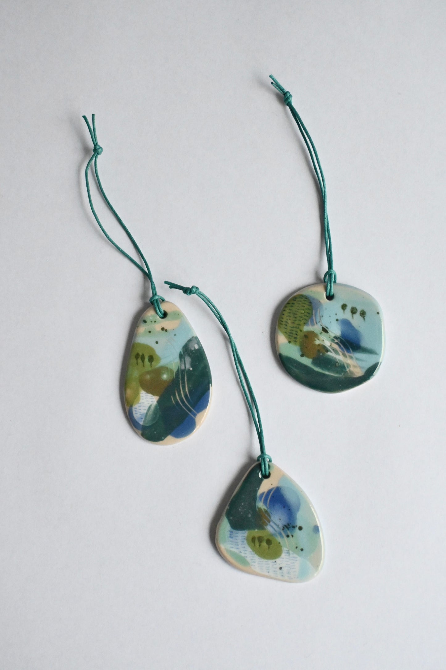 Ceramic Hanging Decoration - Mountains Meet The Sea Organic Shape