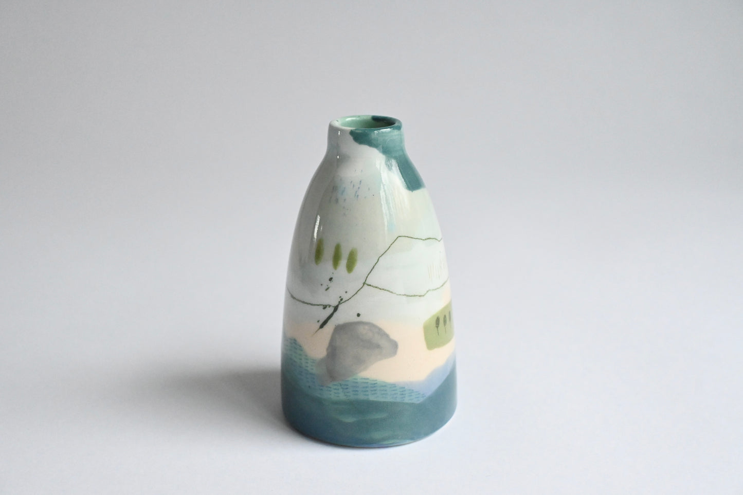 Ceramic Small Vase - Mountains Meet The Sea #12