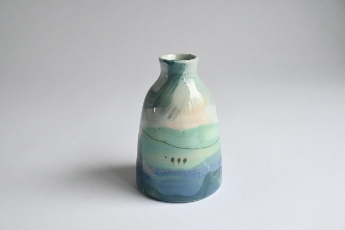 Ceramic Small Vase - Mountains Meet The Sea #6
