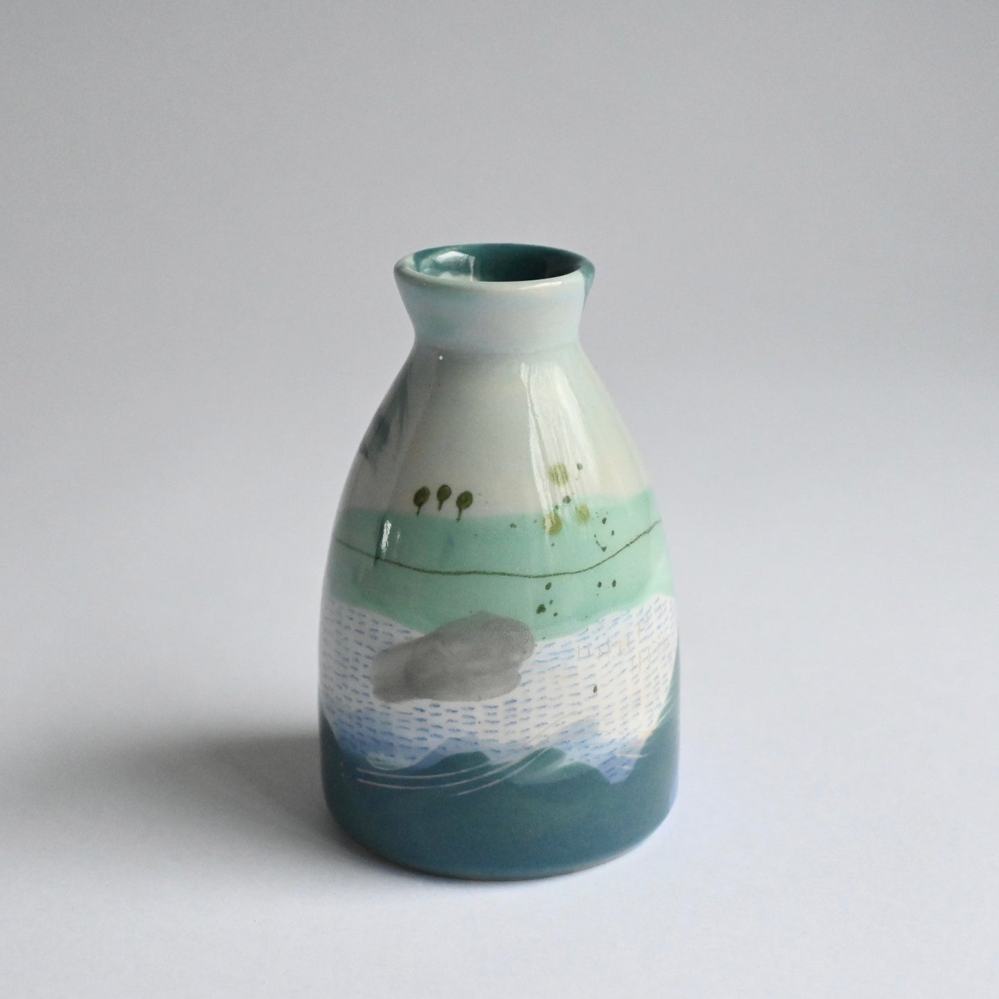 Ceramic Small Vase - Mountains Meet The Sea #8