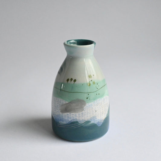 Ceramic Small Vase - Mountains Meet The Sea #8