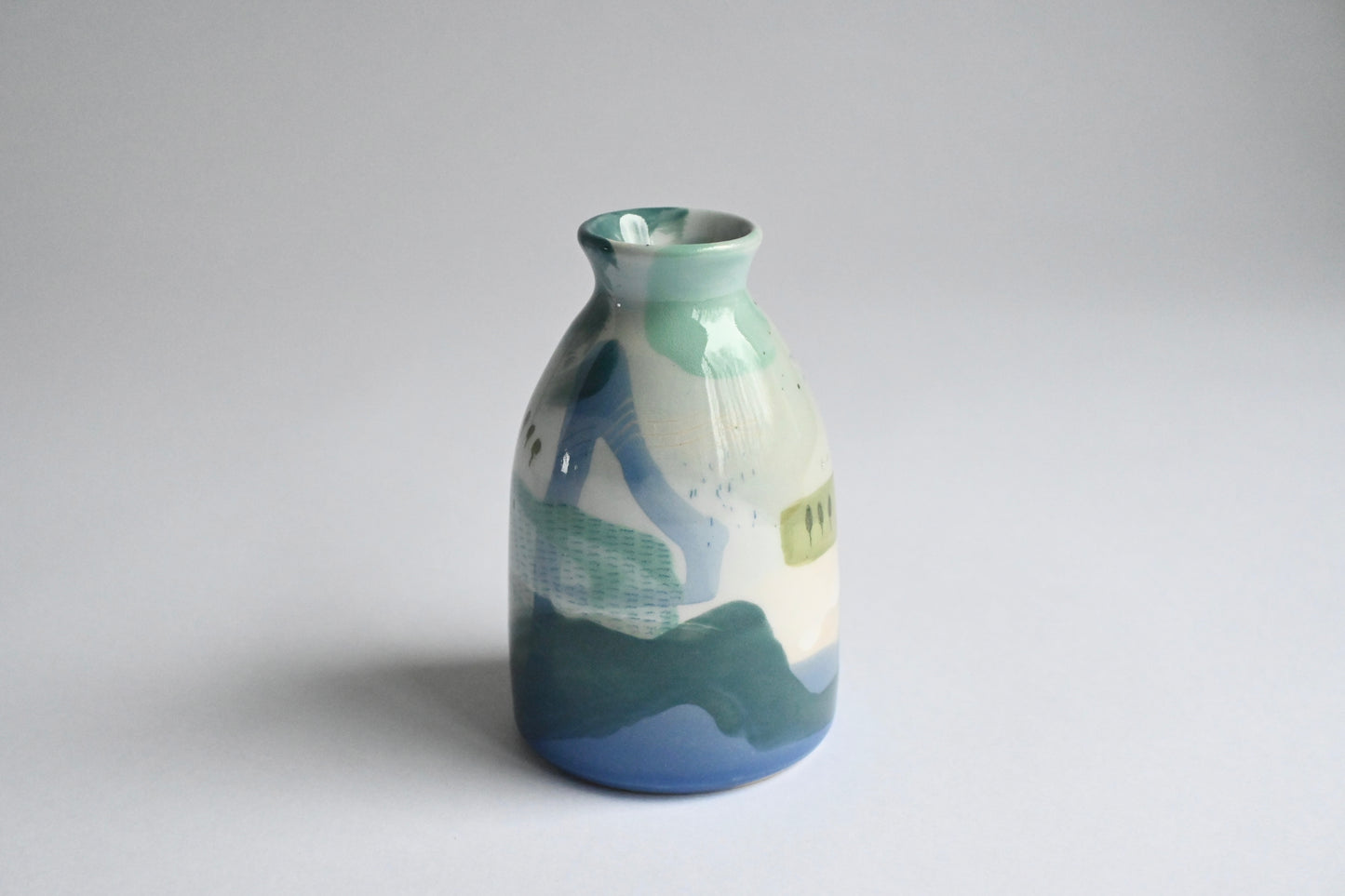 Ceramic Small Vase - Mountains Meet The Sea #9