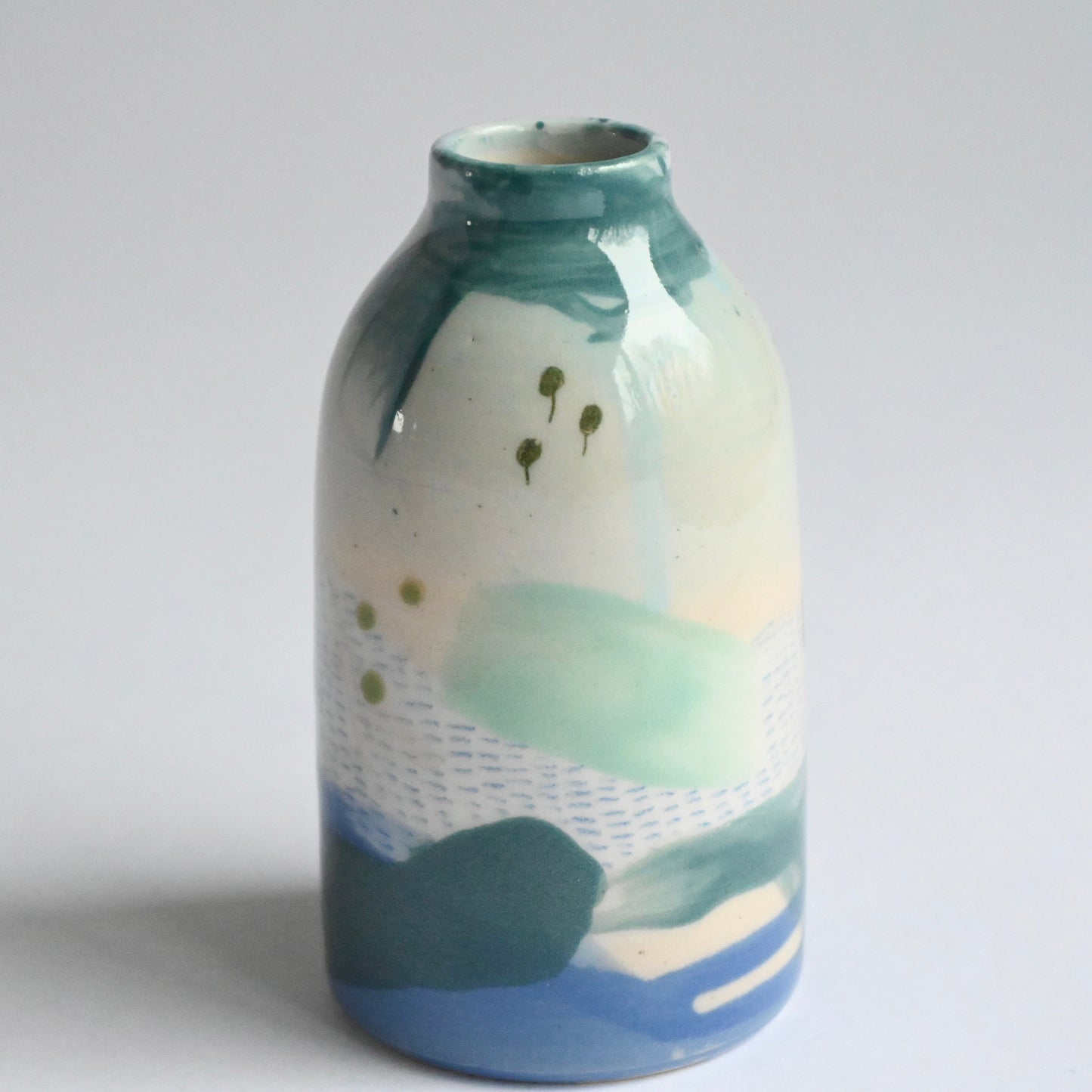 Ceramic Small Vase - Mountains Meet The Sea #14