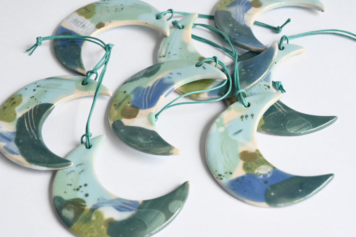 Ceramic Hanging Decoration - Mountains Meet The Sea Moon