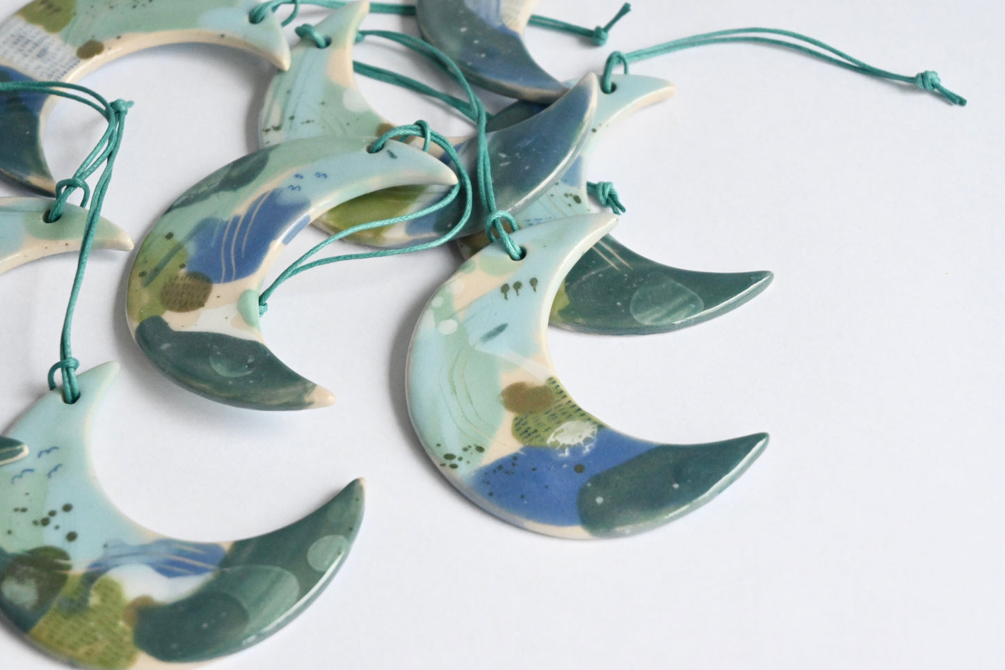 Ceramic Hanging Decoration - Mountains Meet The Sea Moon