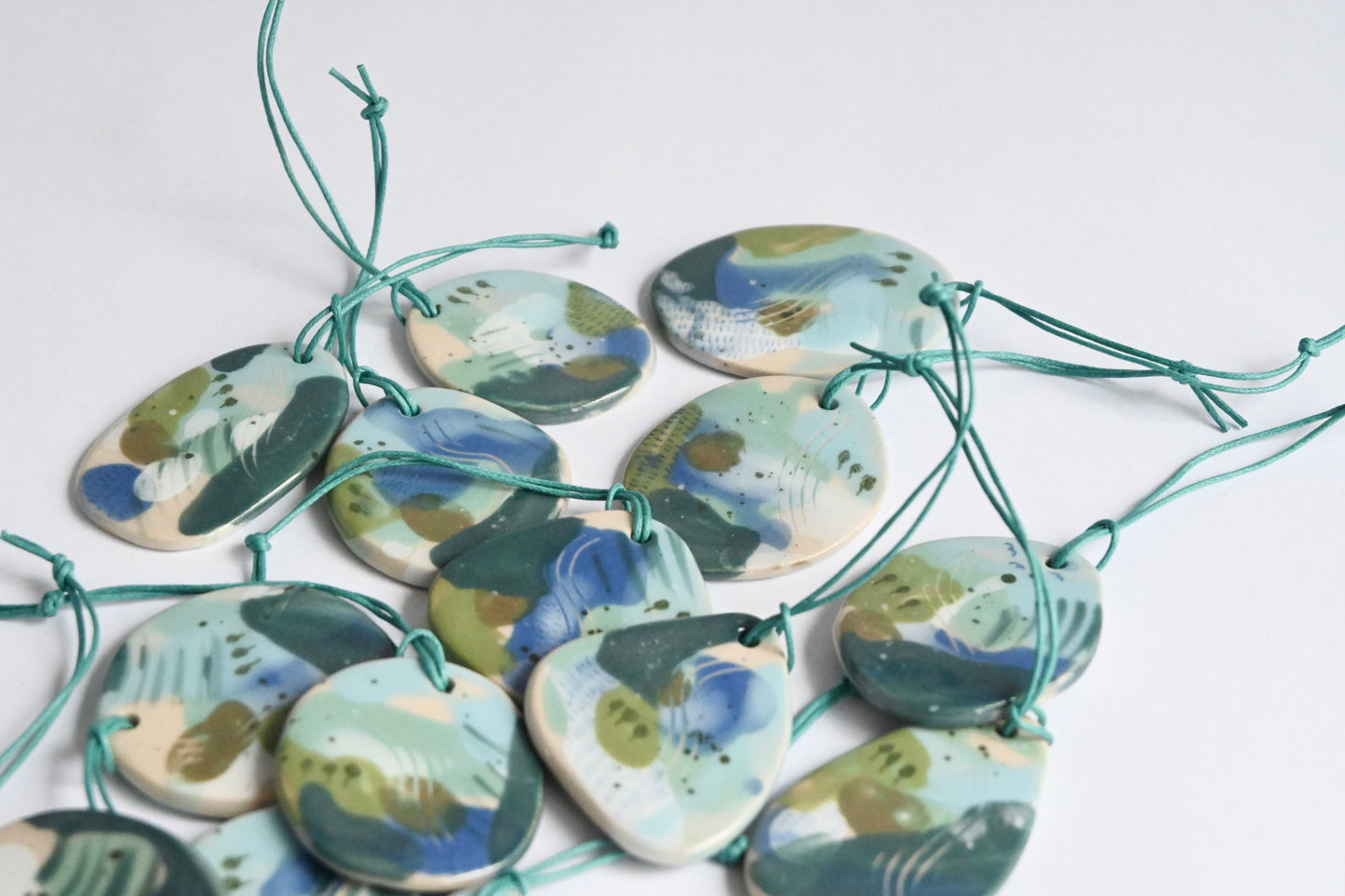 Ceramic Hanging Decoration - Mountains Meet The Sea Organic Shape
