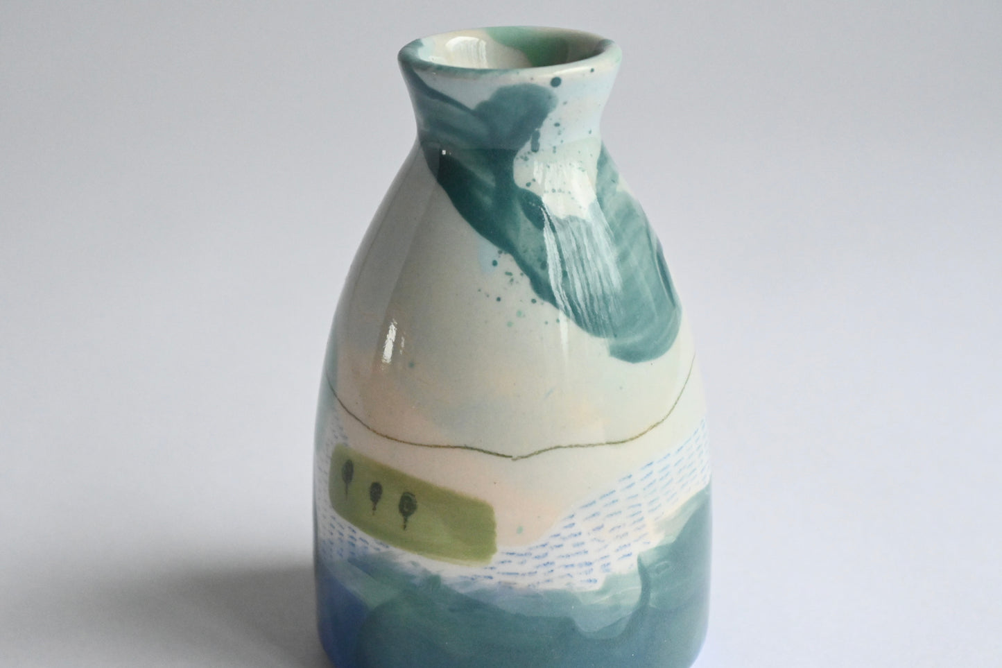 Ceramic Small Vase - Mountains Meet The Sea #8
