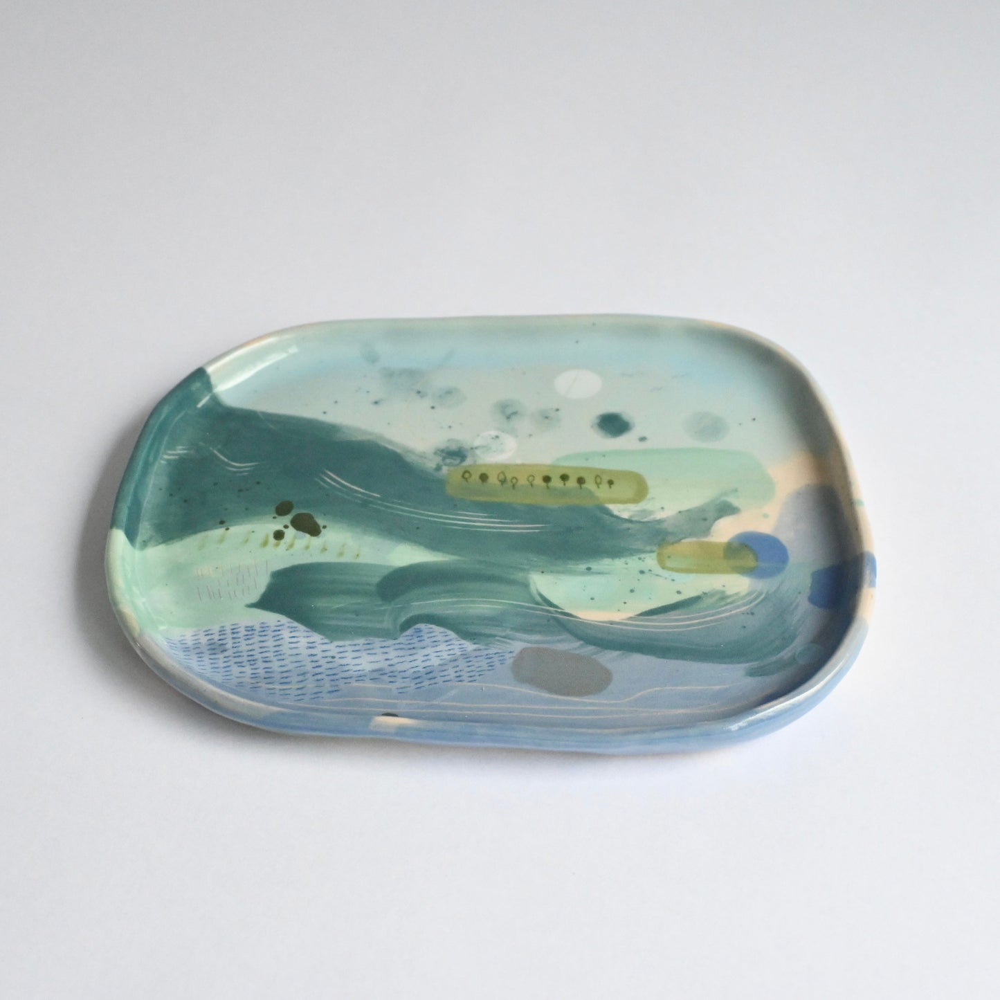 Ceramic Organic Plate - Mountains Meet The Sea #3