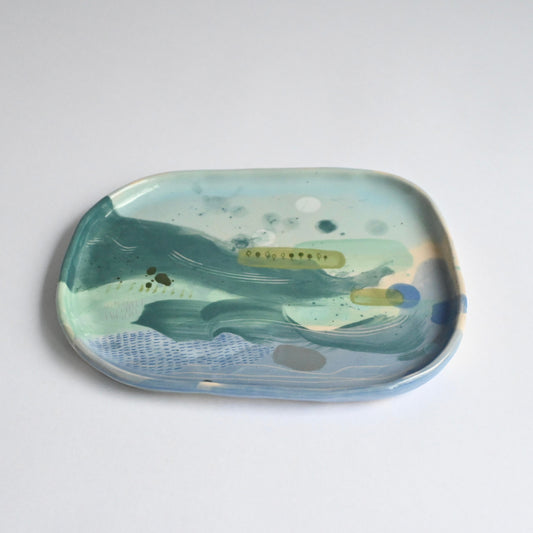 Ceramic Organic Plate - Mountains Meet The Sea #3