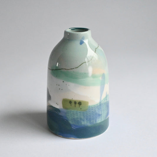 Ceramic Small Vase - Mountains Meet The Sea #11