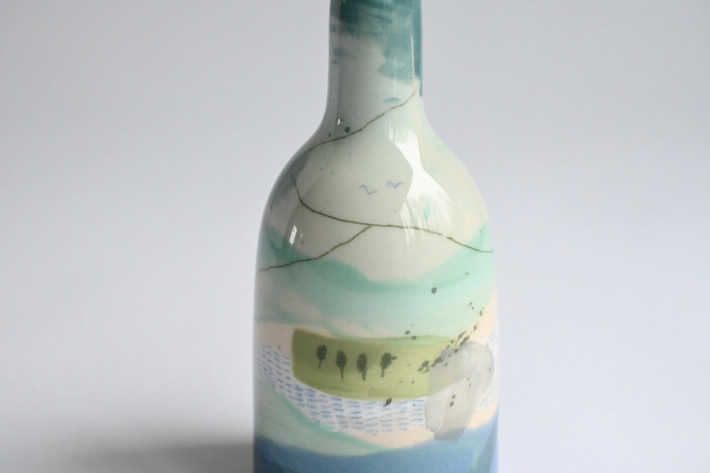 Ceramic Small Vase - Mountains Meet The Sea #3