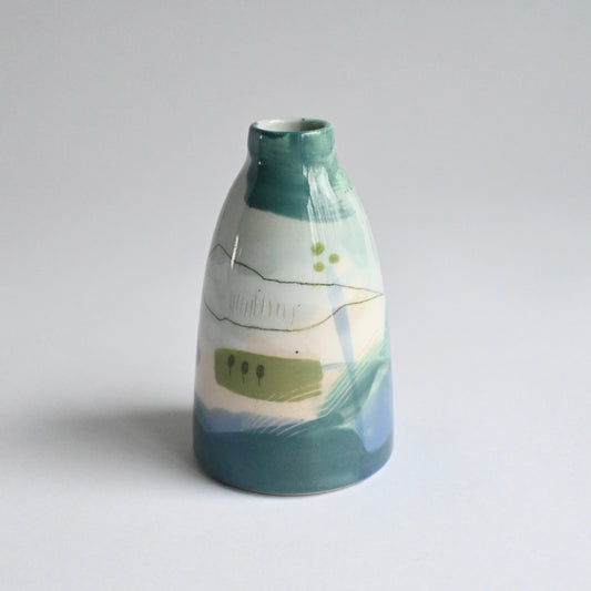 Ceramic Small Vase - Mountains Meet The Sea #12