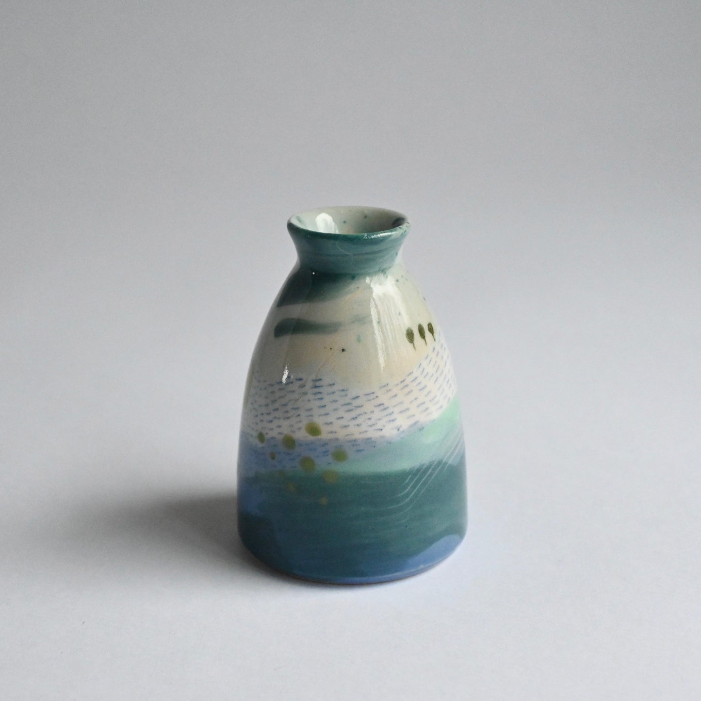 Ceramic Small Vase - Mountains Meet The Sea #15