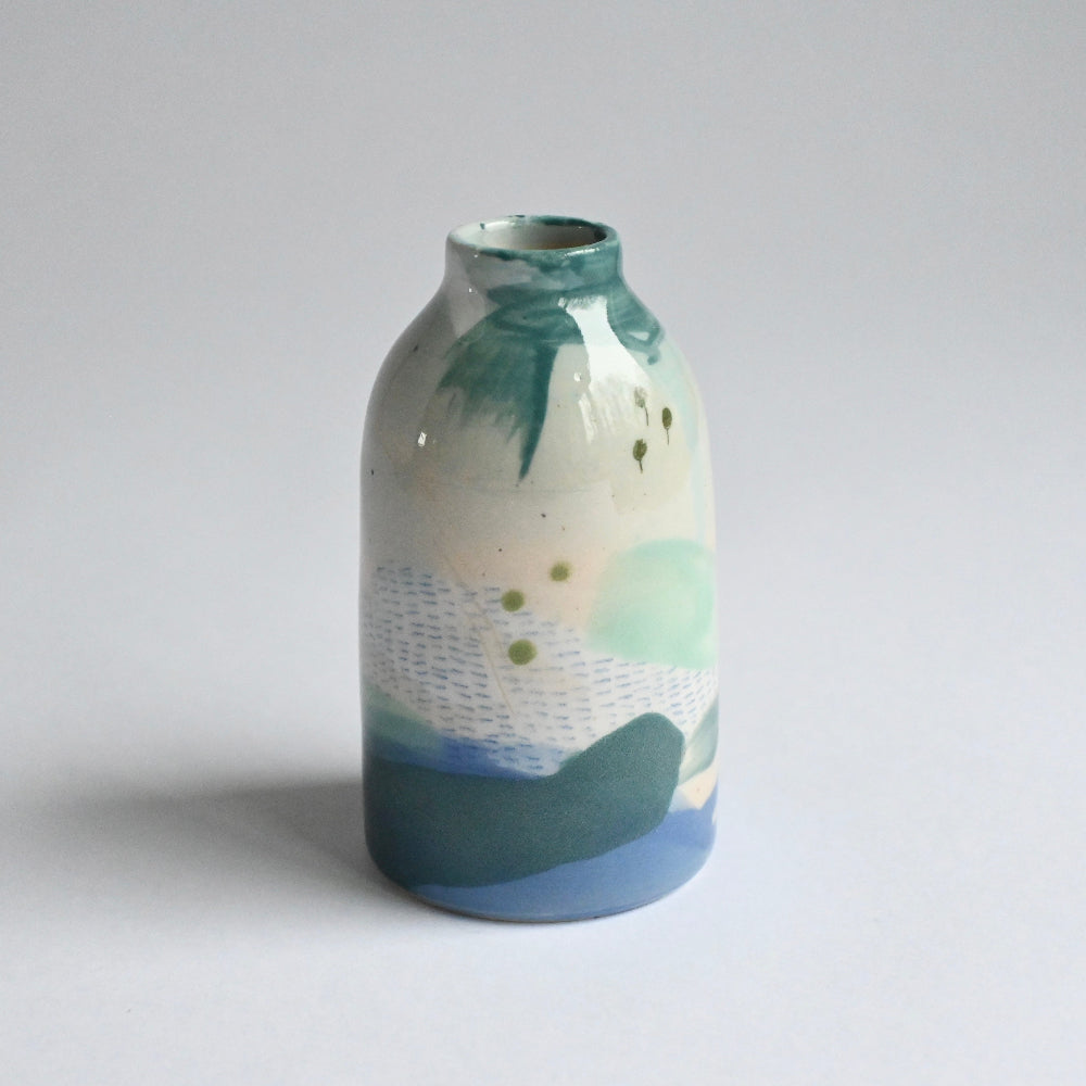Ceramic Small Vase - Mountains Meet The Sea #14