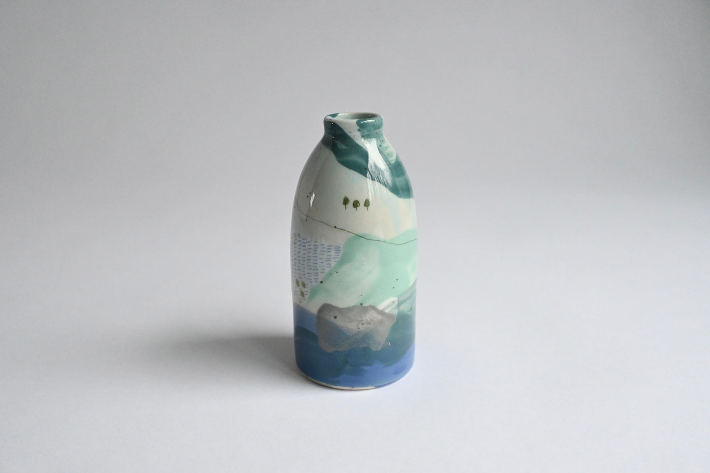 Ceramic Small Vase - Mountains Meet The Sea #4
