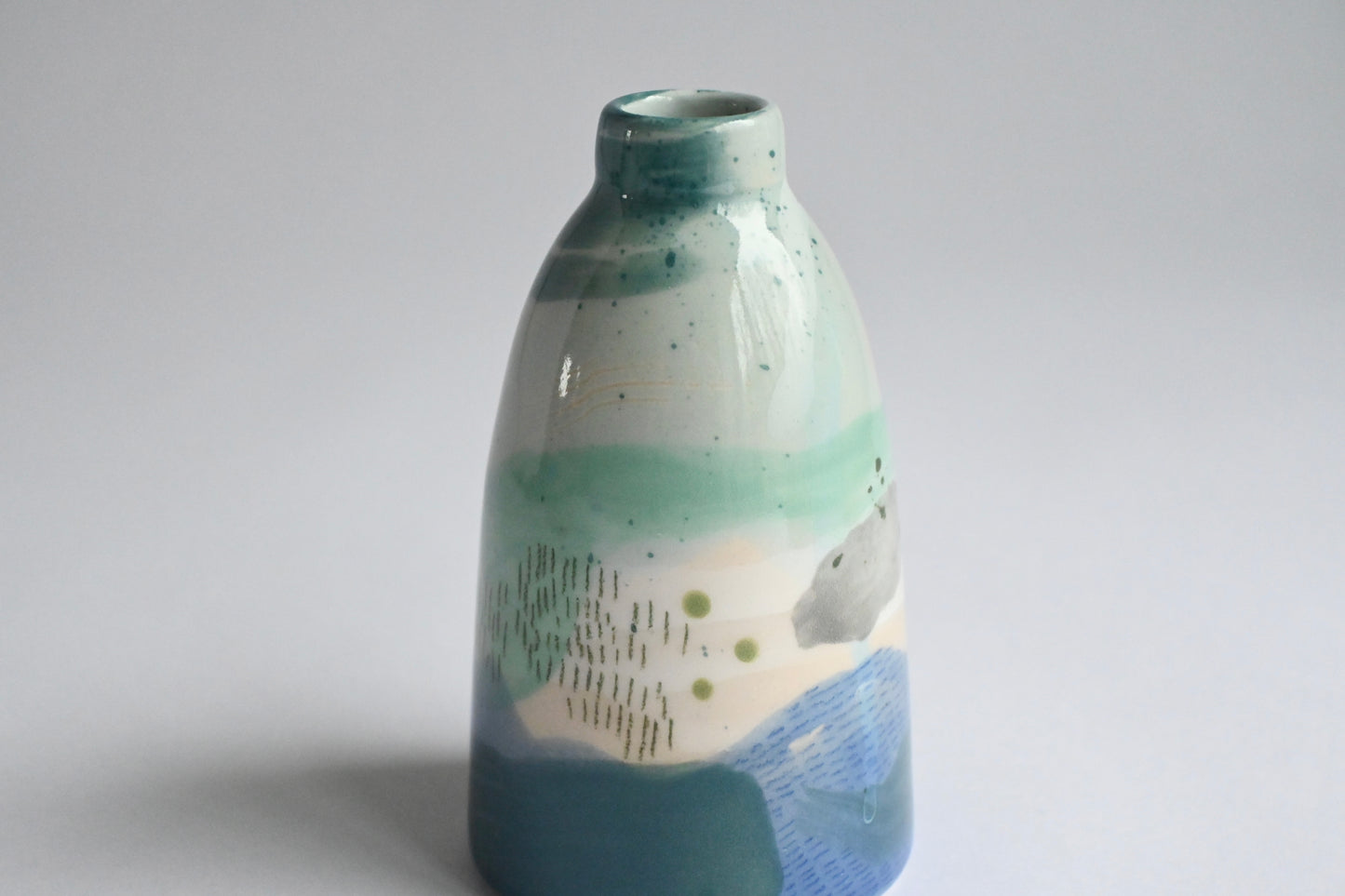 Ceramic Small Vase - Mountains Meet The Sea #10