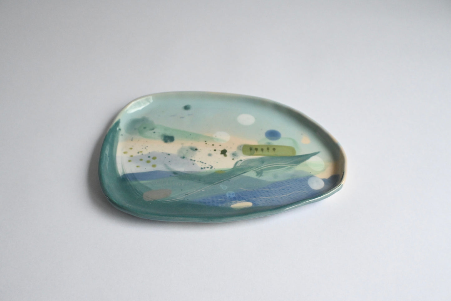 Ceramic Organic Plate - Mountains Meet The Sea #1