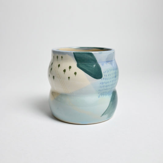 Ceramic Wavy Pot - Landscape #1