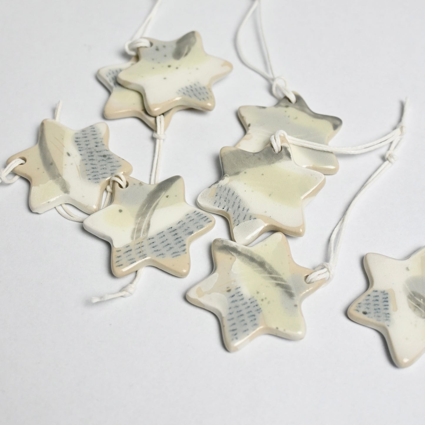 Ceramic Hanging Decoration - Snowy Landscape Small Star