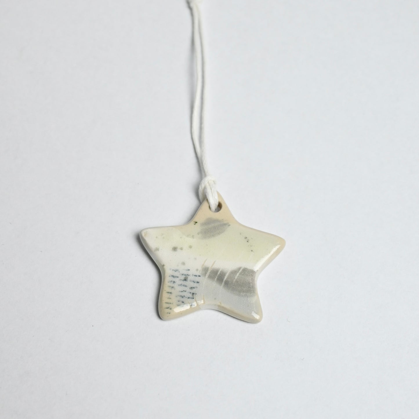 Ceramic Hanging Decoration - Snowy Landscape Mini Star