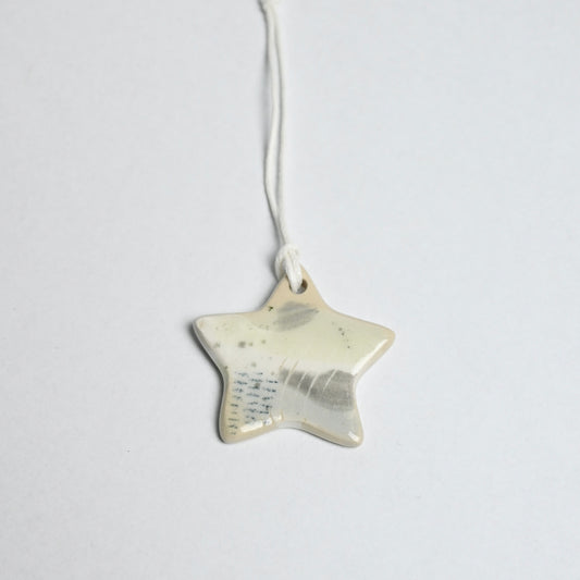 Ceramic Hanging Decoration - Snowy Landscape Mini Star