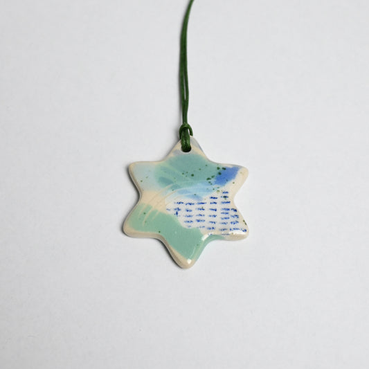 Ceramic Hanging Decoration - Landscape Small Star