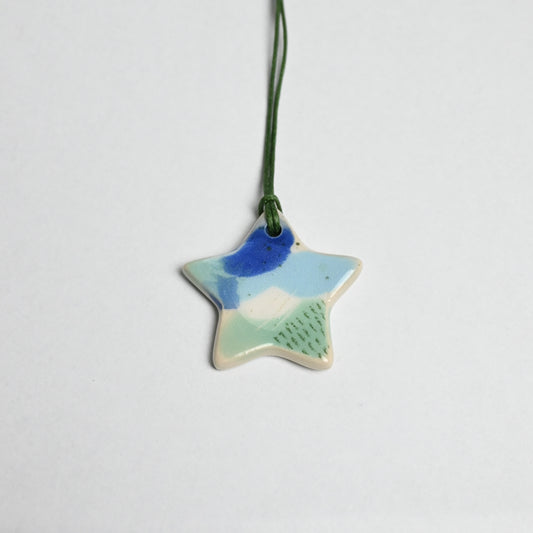 Ceramic Hanging Decoration - Landscape Mini Star