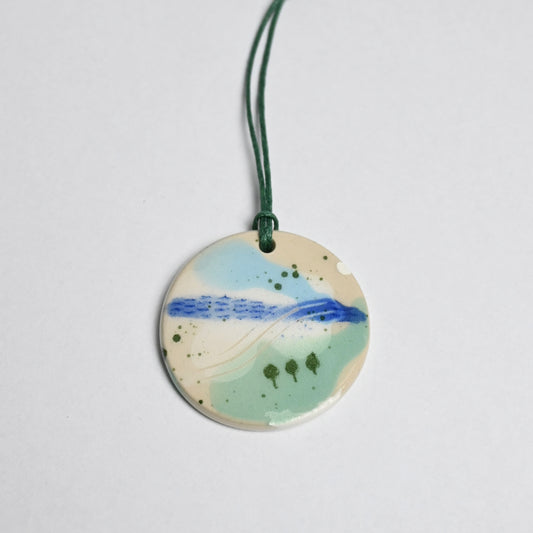 Ceramic Hanging Decoration - Landscape Circle