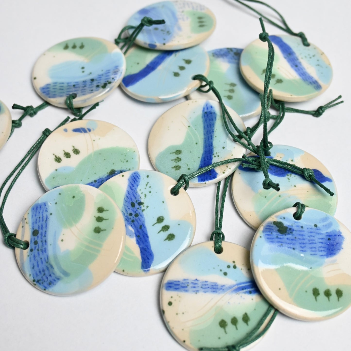 Ceramic Hanging Decoration - Landscape Circle