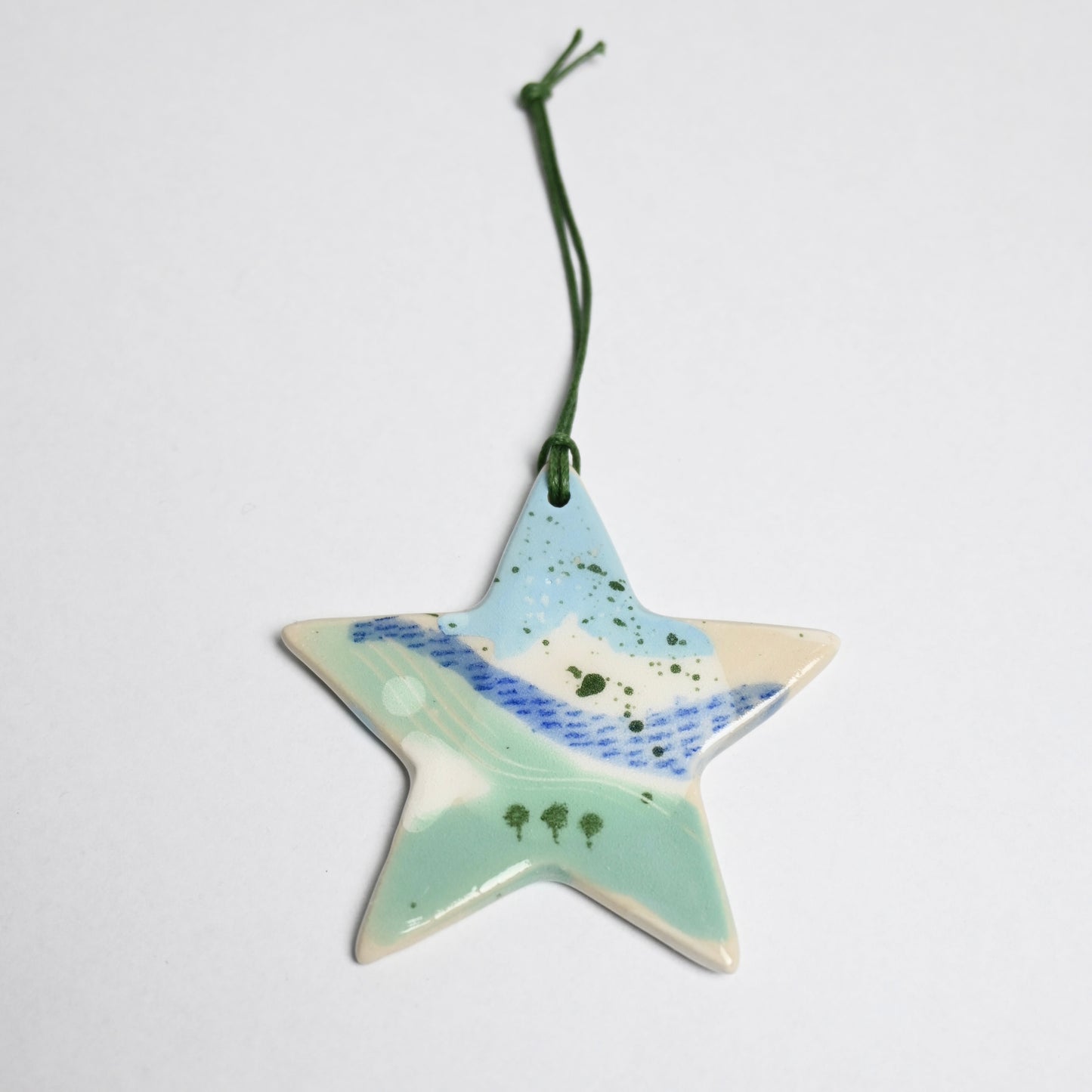 Ceramic Hanging Decoration - Landscape Large Star