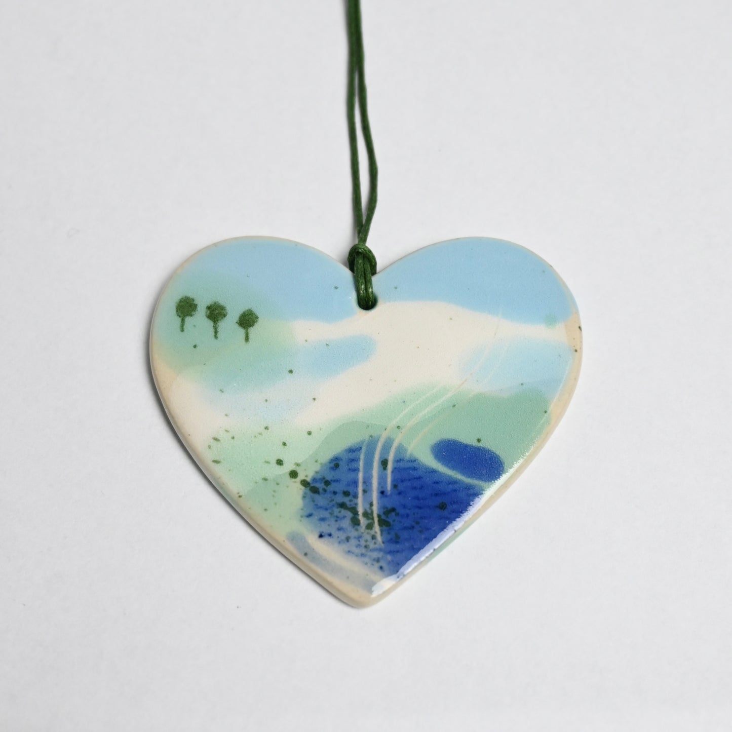 Ceramic Hanging Decoration - Landscape Heart