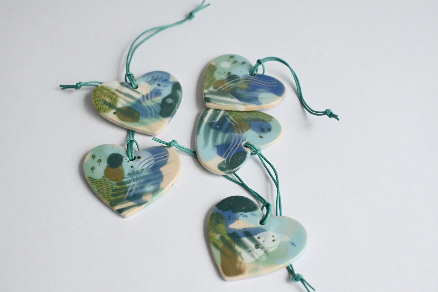 Ceramic Hanging Decoration - Mountains Meet The Sea Heart