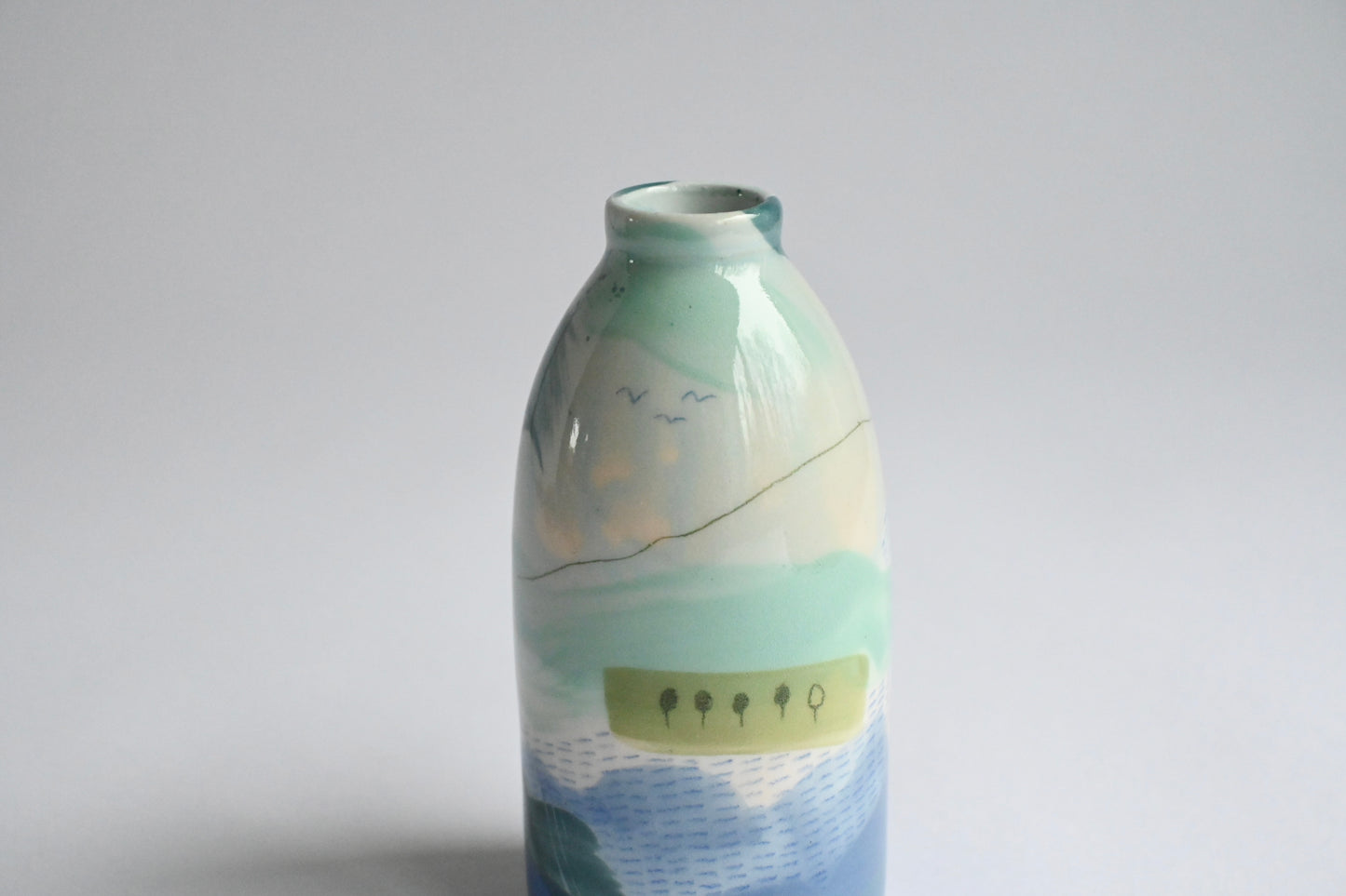 Ceramic Small Vase - Mountains Meet The Sea #4