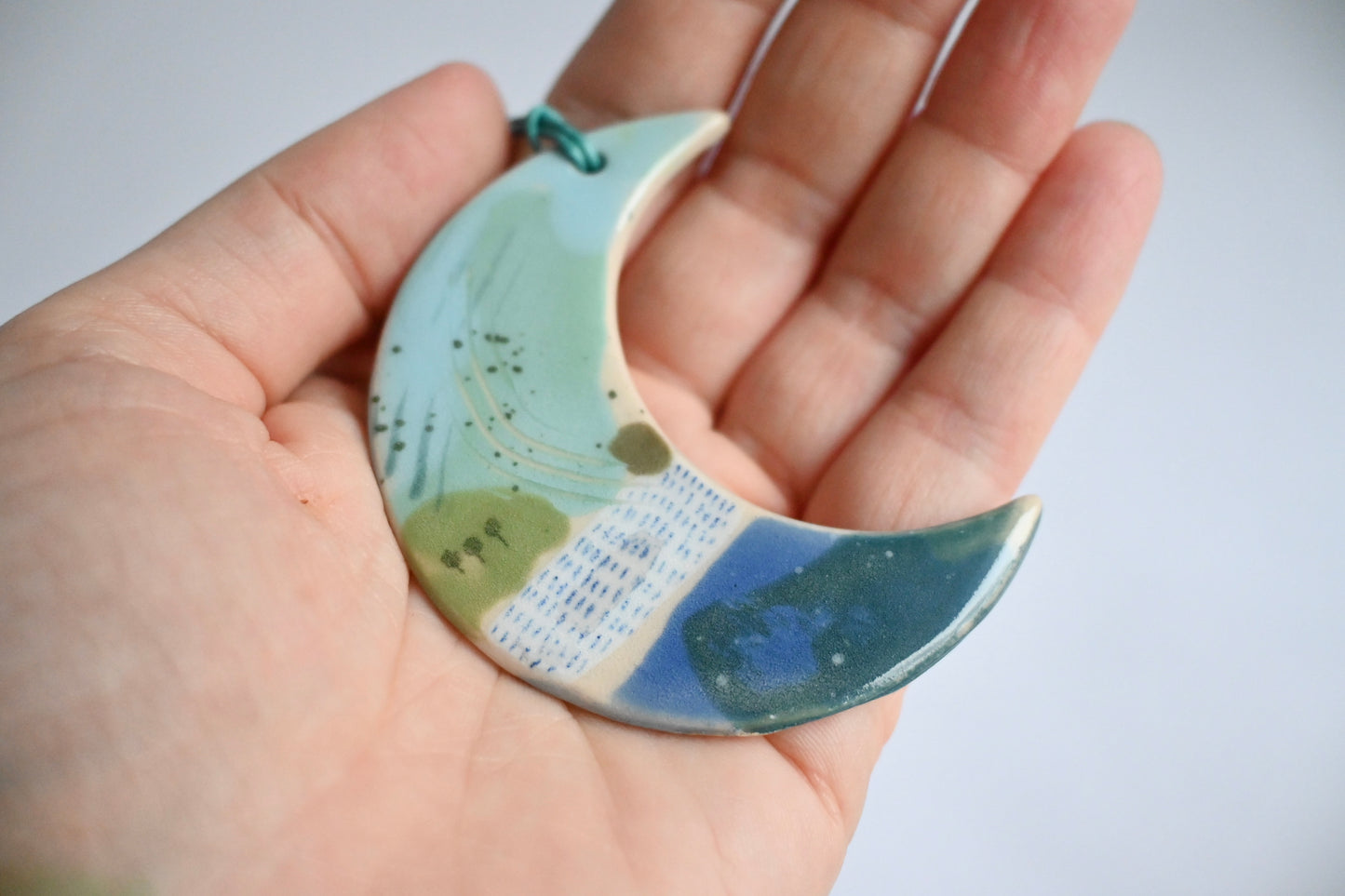 Ceramic Hanging Decoration - Mountains Meet The Sea Moon