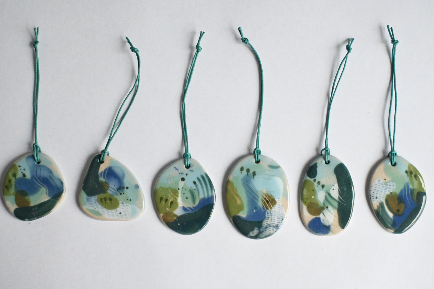 Ceramic Hanging Decoration - Mountains Meet The Sea Organic Shape