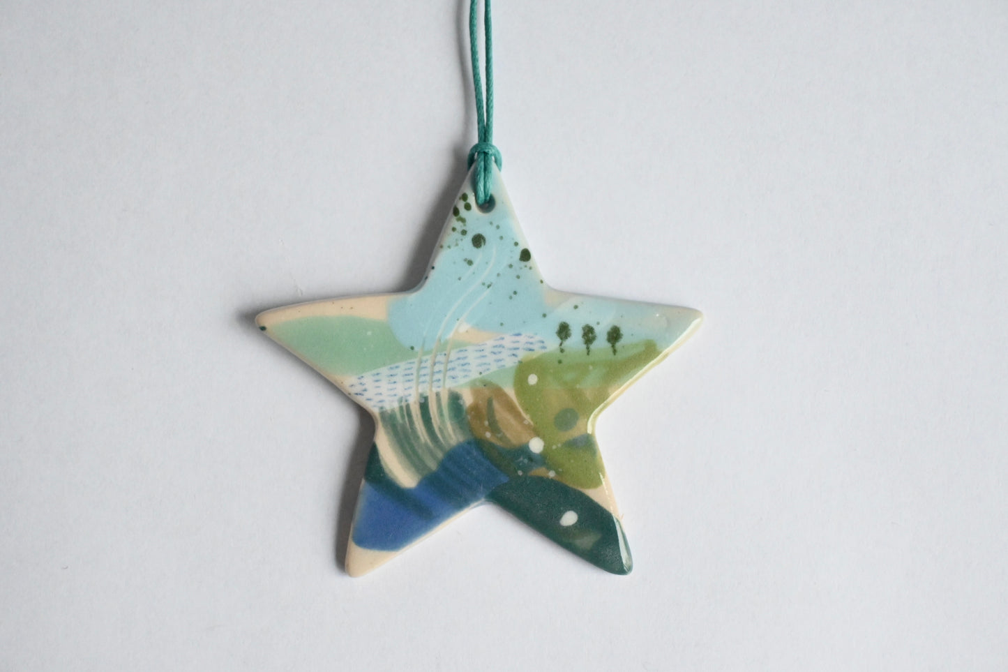 Ceramic Hanging Decoration - Mountains Meet The Sea Large Star