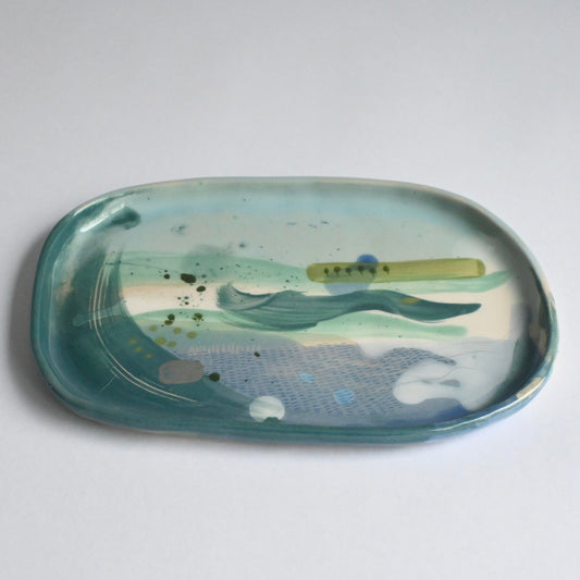 Ceramic Organic Plate - Mountains Meet The Sea #2
