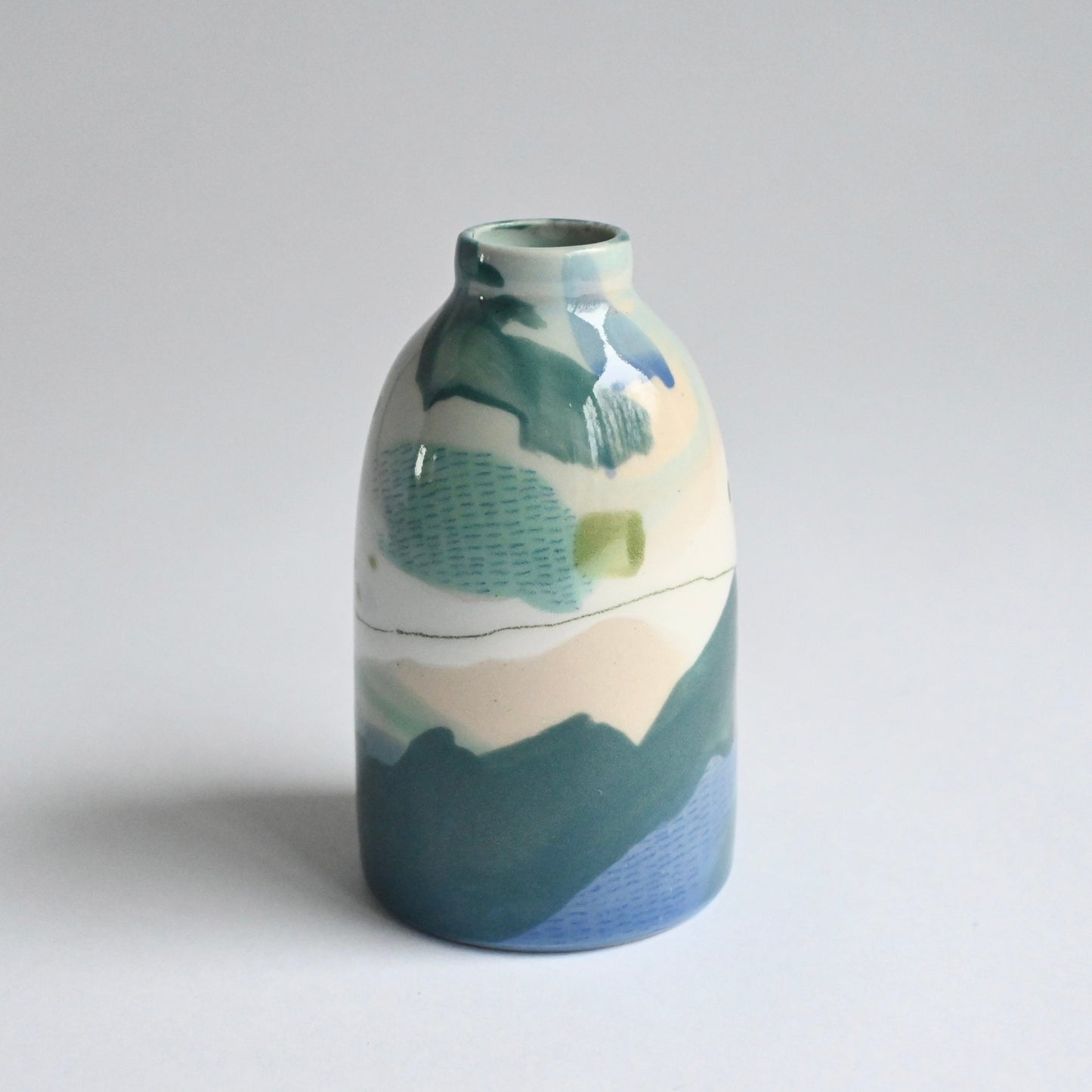 Ceramic Small Vase - Mountains Meet The Sea #13