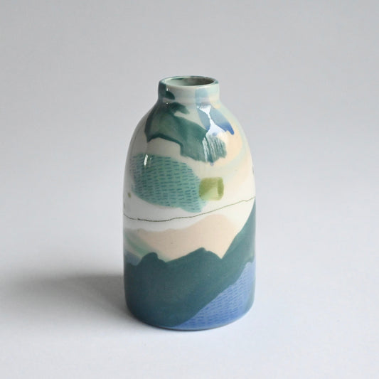 Ceramic Small Vase - Mountains Meet The Sea #13
