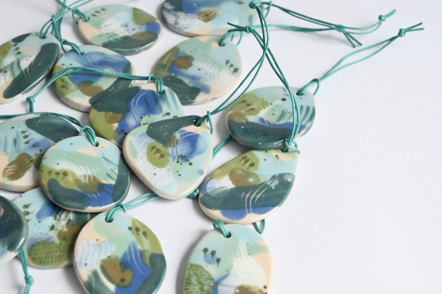 Ceramic Hanging Decoration - Mountains Meet The Sea Organic Shape