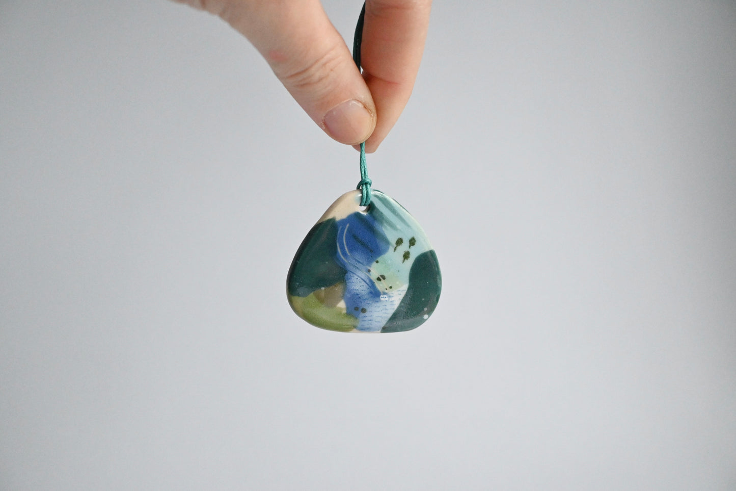Ceramic Hanging Decoration - Mountains Meet The Sea Organic Shape