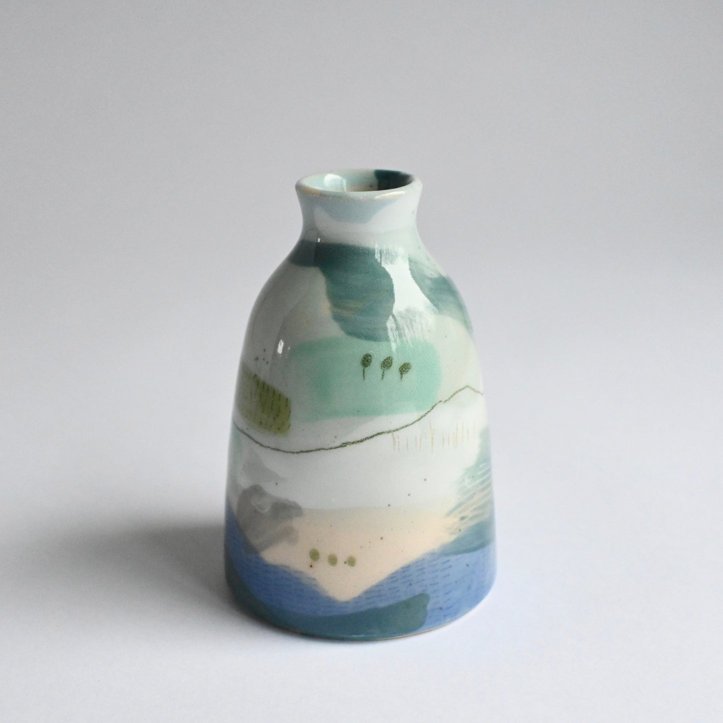 Ceramic Small Vase - Mountains Meet The Sea #6